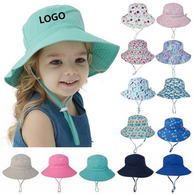 Adjustable Toddler Sun Hat, Wide Brim Bucket Hat