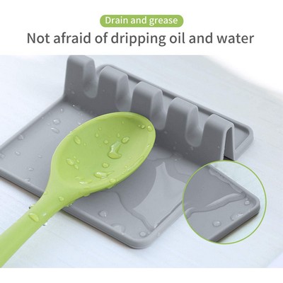 Silicone Utensil Rest with Drip Pad for Multiple Utensils