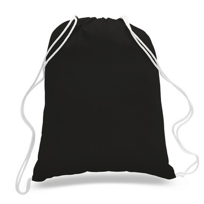 Large Colored 100% Cotton Drawstring Backpack - Blank (17"x20")