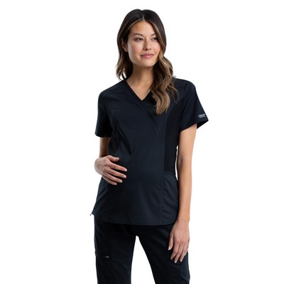 Cherokee® Workwear Revolution Women's Maternity Mock Wrap Scrub Shirt