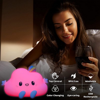 Cute Color Changing Silicon Night Light for Kids, Baby Night Light with Touch Sensor