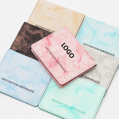 Marble PU Leather Vaccine Card Passport Holder