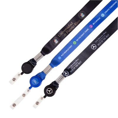 1" Dye Sublimated Lanyard with Badge Reel Combo