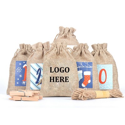 Linen Gift Wrap Bags set