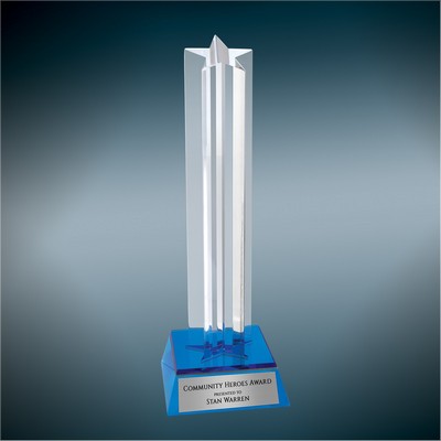 8.5" Blue Star Column Acrylic Award