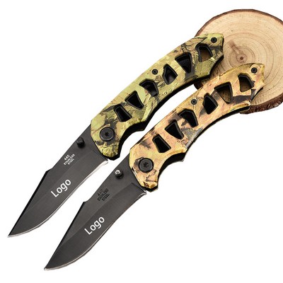 Camouflage Stainless Steel Folding Pocket Knife