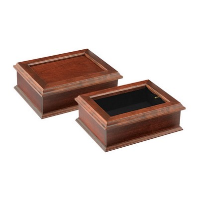 Hinged Picture Frame Box, American Cherry w/Cherry Stain/Satin Lacquer, Flush Fit For Tile