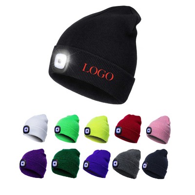 Unisex LED Beanie Hat With Light