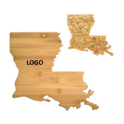 Louisiana Shaped Wooden Cutting Board-OCEAN