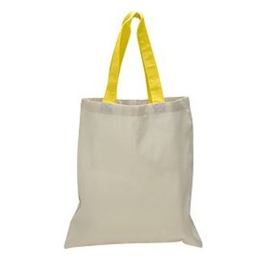 Q-Tees Cotton Economical Tote w/Colored Handles