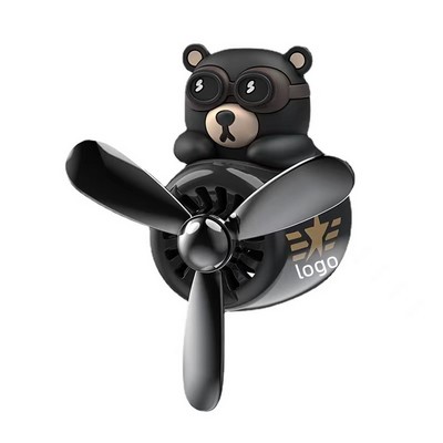 Bear Car Air Freshener Cute Car Diffuser Rotating Propeller Air Outlet Vent Fresheners Aromatherapy