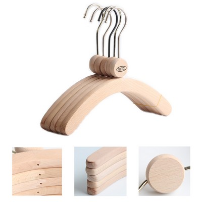 Wooden Children's Clothes Hanger With Metal Rotatable Hook