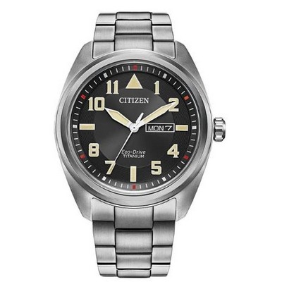 Citizen® Men's Garrison Eco-Drive® Super Titanium™ Bracelet Watch w/Black Dial