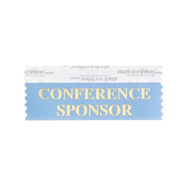 Conference Sponsor Stk A Rbn Cornflower Ribbon Gold Imprint