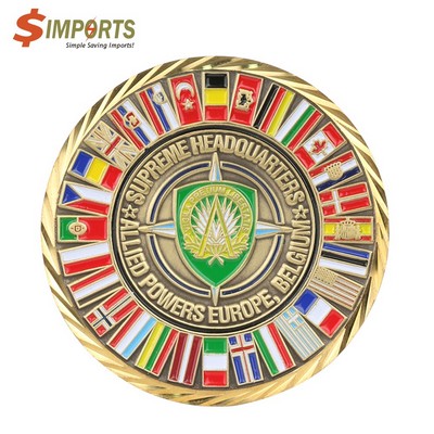 Zinc Alloy Soft Enamel Coins (Simports)-1 1/2", 2.5mm, 2-sided