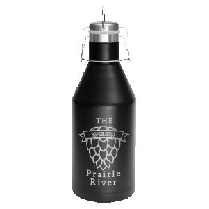 64 Oz. Polar Camel Black Vacuum Insulated Growler w/Swing-Top Lid