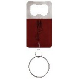 Rectangle Rose Leatherette Bottle Opener Keychain