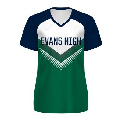 Holloway Ladies' Navy Blue Sleeve Freestyle™ Semi-Sublimated Raglan Tee