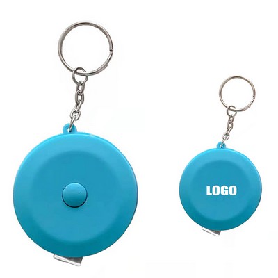 Round Shaped Tape Ruler Keychain