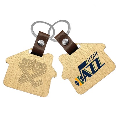 House Wooden Keychain