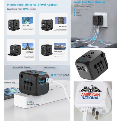 Kidder World Travel Adapter for 150 countries