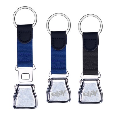 Airplane Seatbelt Buckle Key Ring