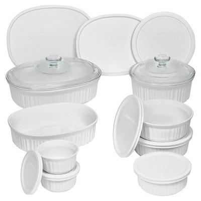 CorningWare French White 18pc Round & Oval Set