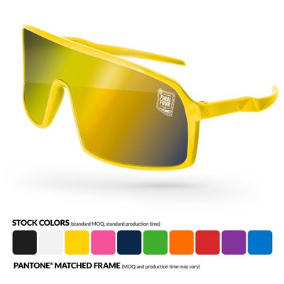 Sport Viper Mirror Sunglasses w/ 1 Color Lens Imprint