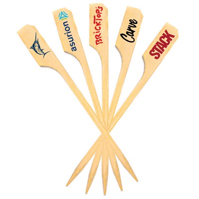 3.5'' Custom Bamboo Paddle Skewers - Boat Oar Picks