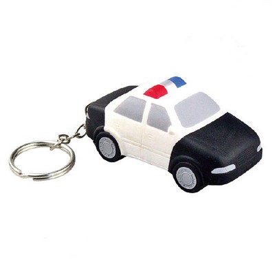 Police Car Shaped Stress Reliever w/Keychain