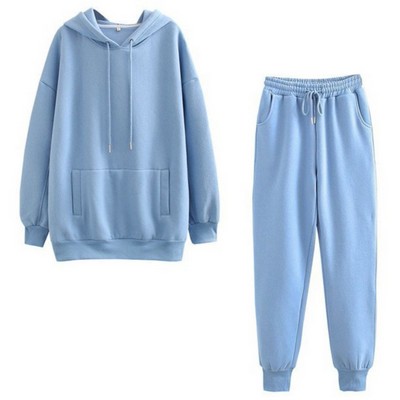 Women's Plain Long line Hoodie And Jogger Full Set