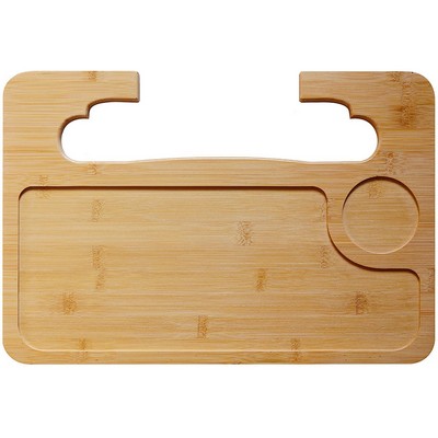 Bamboo Car Multi-Functional Food Tray - Fits 18" - 20" Steering wheel