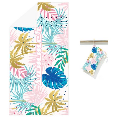 Microfiber Beach Towel w/Pouch