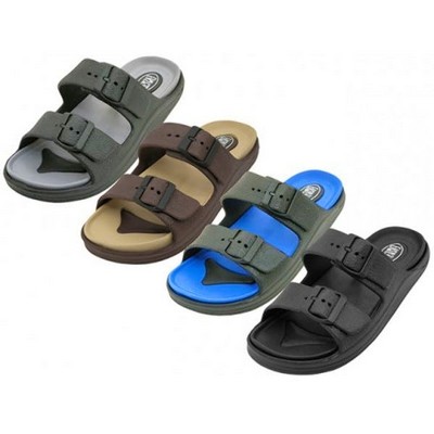 Men's Double Strap Sandals - 4 Colors, Sizes 7-12 (Case of 36)