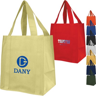 100 GSM Non-Woven Polypropylene Jumbo Grocery Gusset Tote Bag (13" X 15" X 10")