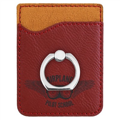 Rose Laserable Leatherette Phone Wallet with Silver Ring