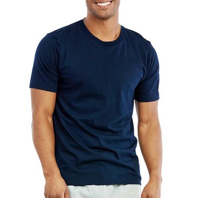 Men's Crew Neck T-Shirts - Large, Navy (Case of 10)