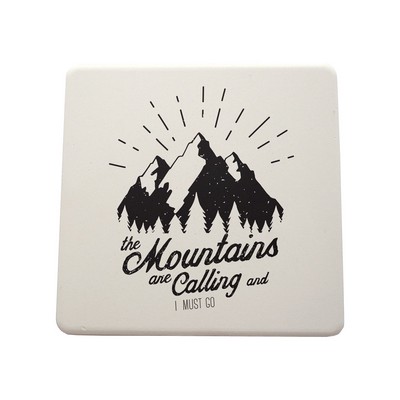 Square Ceramic Coasters w/ Cork Back (4.25")