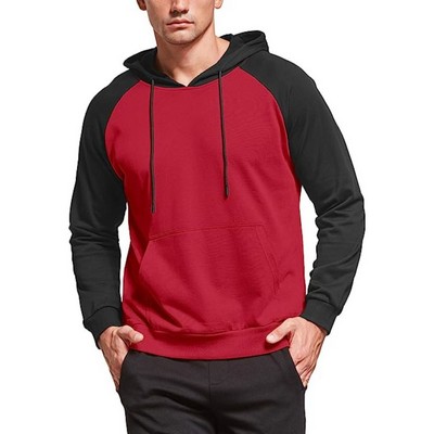 REPREVE® - Men's RPET Color Block Pullover Hoodie W/ Kangaroo Pocket & Antibacterial