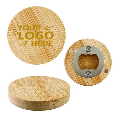 Bamboo Bottle Opener Magnet