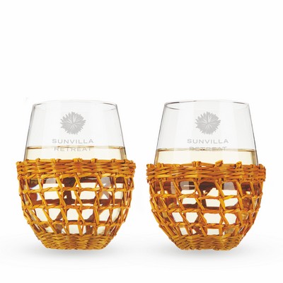 Island Stemless Wine Glass Set by Twine Living®