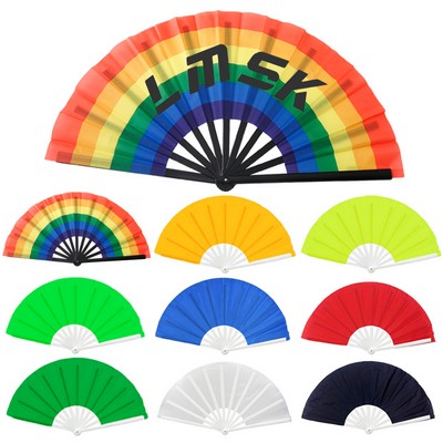 Plastic Frame Silk Folding Hand Fan