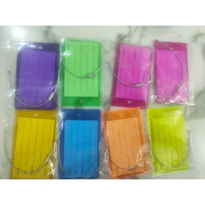 PVC Luggage ID Tags With Steel Loop