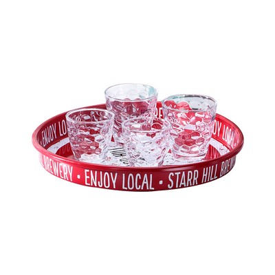 Round Tin Beer Serving Tray