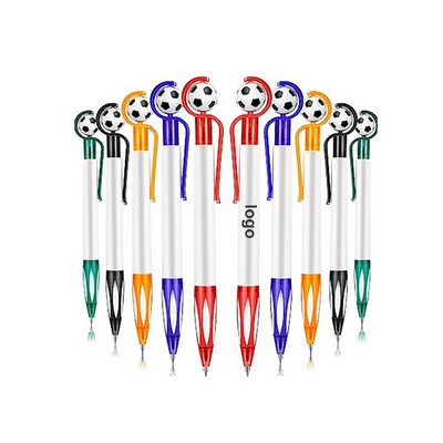 Plastic Creative Soccer Ball Head Ballpoint Pen & Stylus