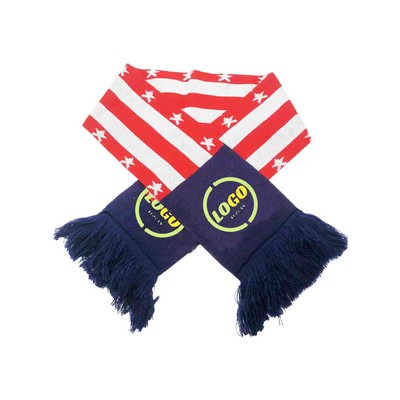 Knitted Stadium Sport Scarf With Tassel