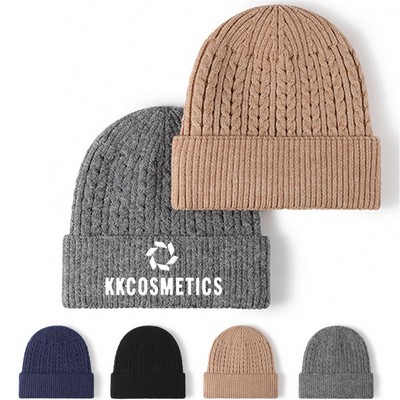 Winter Beanie Hat Cuffed Plain Hat