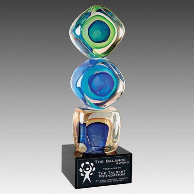 9.25" Stacked Block Art Glass Award