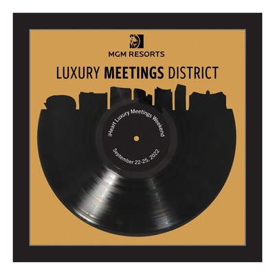 Framed Black LP Record - City Skyline W/ Custom Background