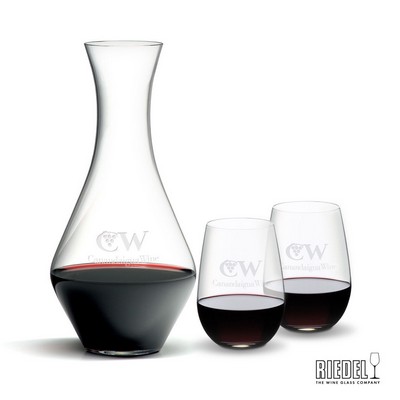 RIEDEL Merlot Decanter & 2 Stemless Wine